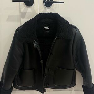 Zara Black Textured Jacket